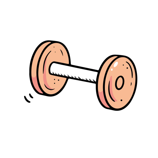 手绘哑铃元素涂鸦图片下载