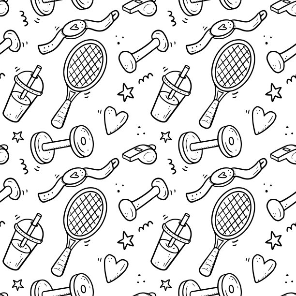 手绘无缝图案适合度图片下载