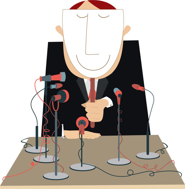 桌子上有麦克风的人把脸藏在面具下图片下载