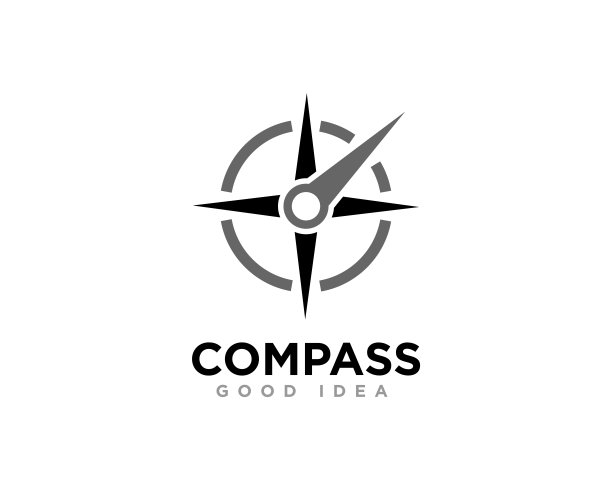 罗盘标志图标设计矢量图片下载