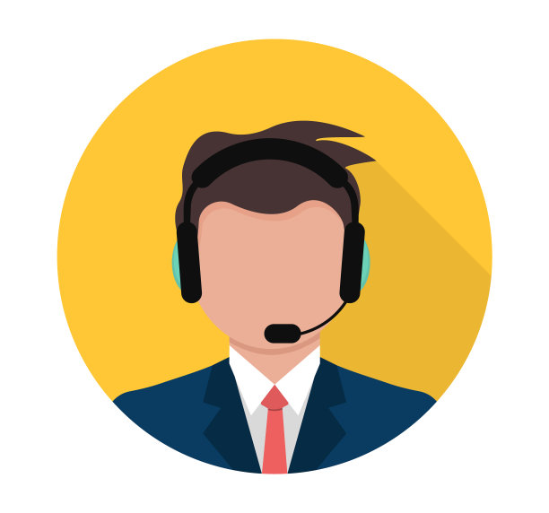 呼叫中心。支持服务图标。戴着耳机工作的男性呼叫中心。男人在耳机。客户服务和沟通。呼叫中心的虚拟接线员。矢量插图。每股收益10图片下载