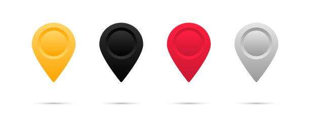 一套彩色地图指针。别针,地图标记。地图位置图标。矢量插图。EPS - 10图片下载