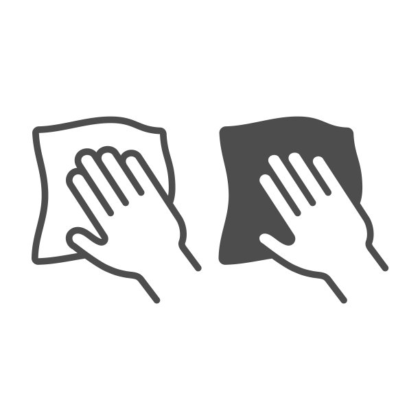 餐巾和手线和固体图标，洗车概念，汽车清洁布标志上的白色背景，清洁餐巾图标轮廓风格的移动概念和网页设计。矢量图形。图片下载