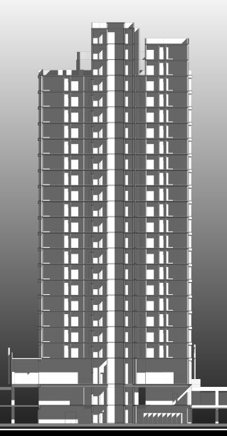 一个高层公寓的建筑三维横截面。图片下载