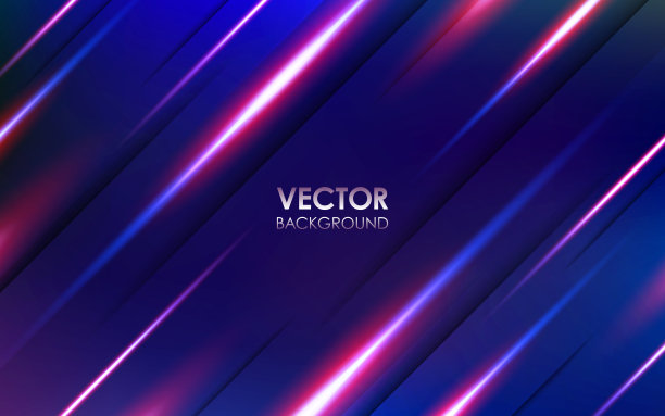 紫色渐变抽象背景与明亮的线条。矢量插图。图片下载