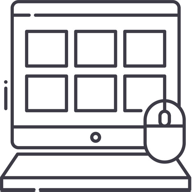 数字计算机图标线性隔离图片下载