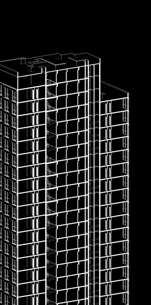 高层住宅部分三维截面透视图片下载