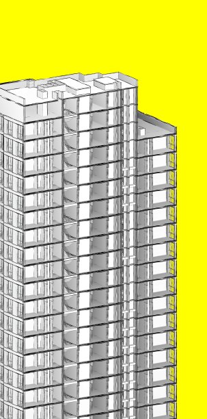 高层住宅部分三维截面透视。图片下载