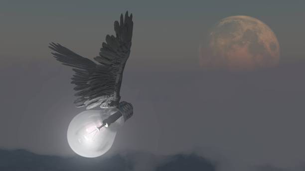 有翅膀的灯泡在云里飞图片下载