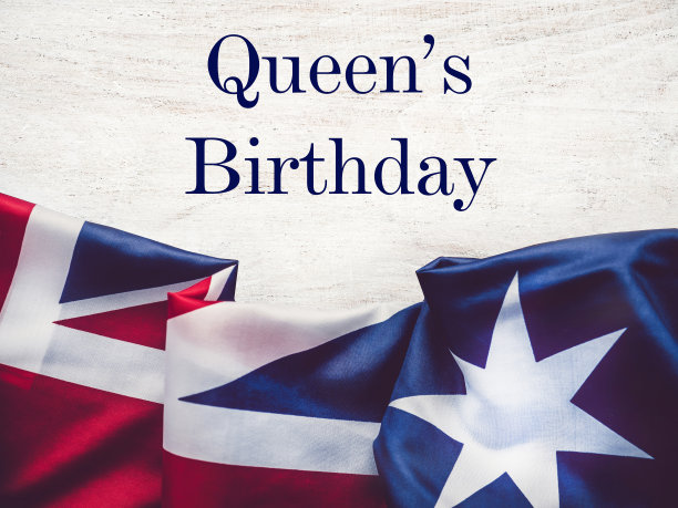 女王的生日。漂亮,明亮的卡片。特写，从上面看图片下载