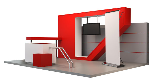 展台设计，零售展台实物模型，3D效果图图片下载