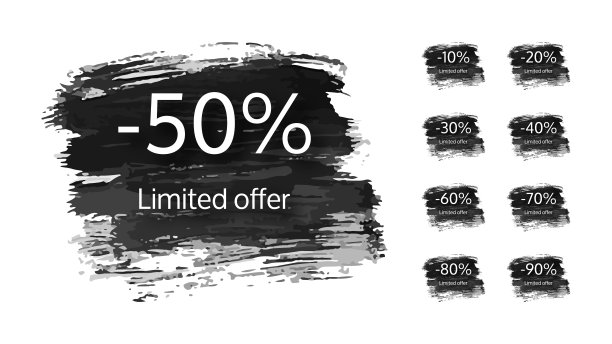 有限提供旗帜上的黑色笔触图片下载