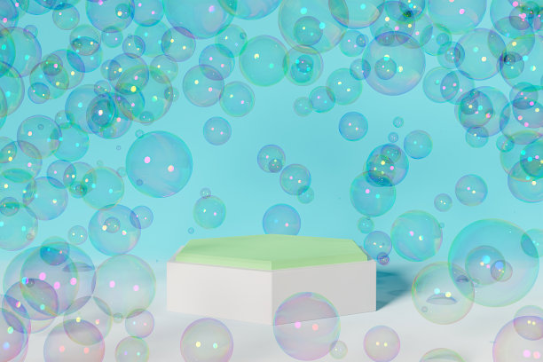 最小的产品平台，周围有肥皂泡图片下载