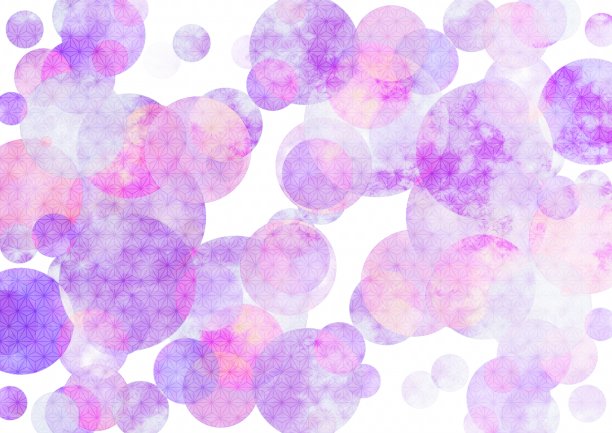 紫色水彩上日式图案的插图图片下载