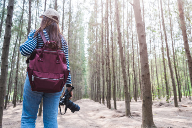 年轻女子生活方式用单反相机拍照旅行拍照图片下载