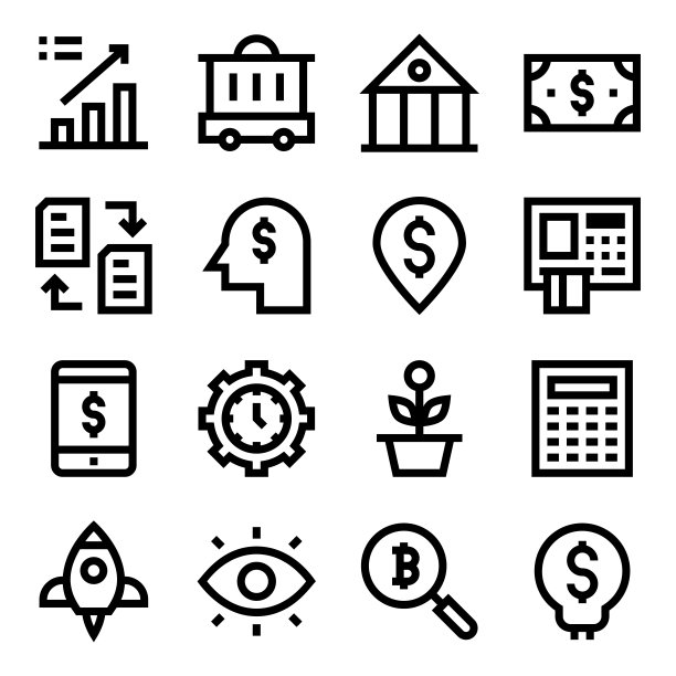 包金融线性图标图片下载