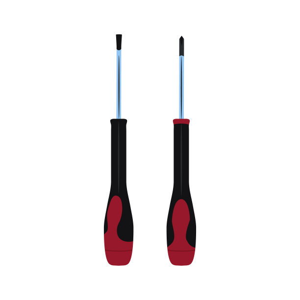 螺丝刀工作工具组。电工，建筑工人和修理工手工具，平面矢量孤立插图。图片下载