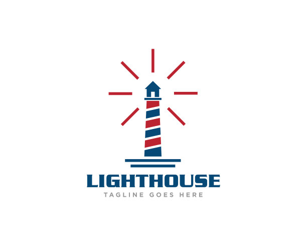 灯塔标志图标设计矢量图片下载