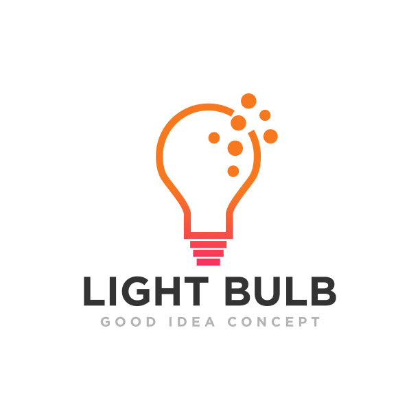 灯泡标志图标设计矢量图片下载