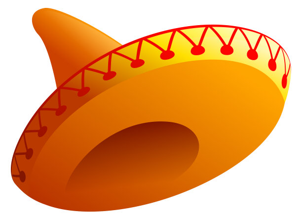 墨西哥国家传统的草帽头饰图片下载