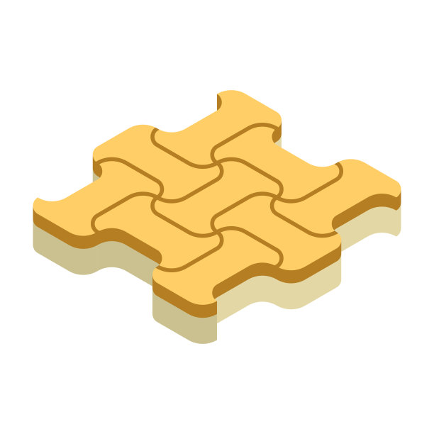 混凝土铺装块路面或砖面矢量图标设计。图片下载