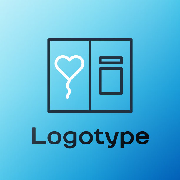 线贺卡图标隔离在蓝色图片下载