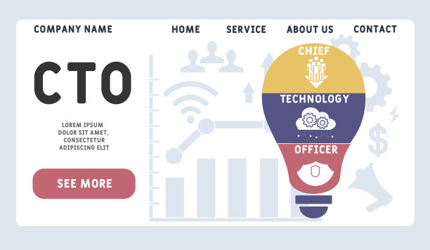 矢量网站设计模板。CTO -首席技术官的缩写。图片下载