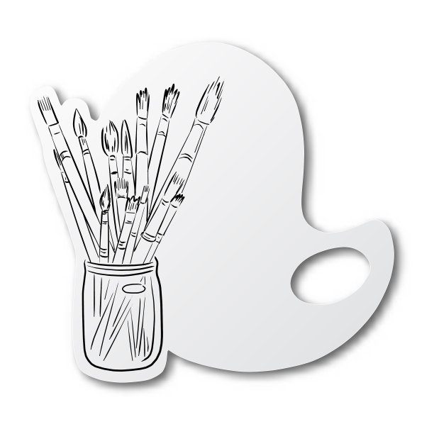 黑色线条手绘画笔调色板图片下载