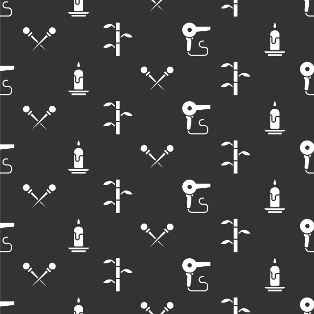 吹风机设置燃烧蜡烛编织针图片下载