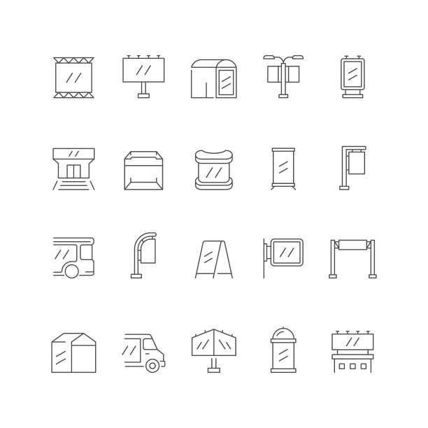 设置线条图标户外广告图片下载