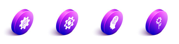 设置等距叶植物在齿轮机齿轮和图片下载