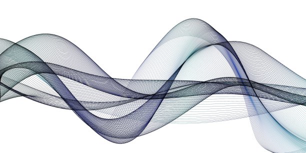 抽象的彩色波浪在白色的背景图片下载