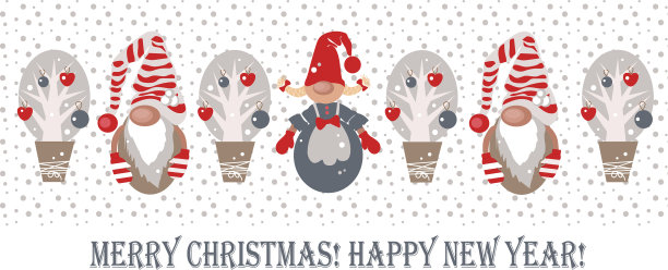 圣诞贺卡和有趣的小矮人图片下载