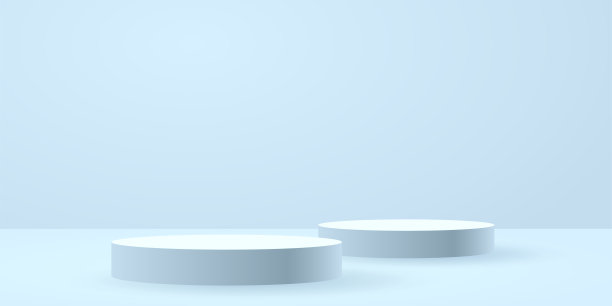 白色圆形舞台背景插图图片下载