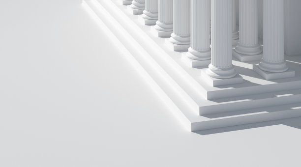 有台阶和白色柱子的新古典主义建筑图片下载