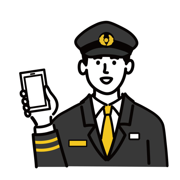 年轻的车站工作人员建议用智能手机图片下载