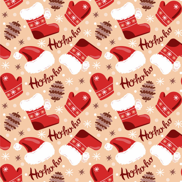 无缝圣诞图案的圣诞老人服装图片下载