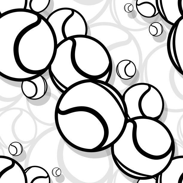 网球无缝模式设计矢量插图图片下载