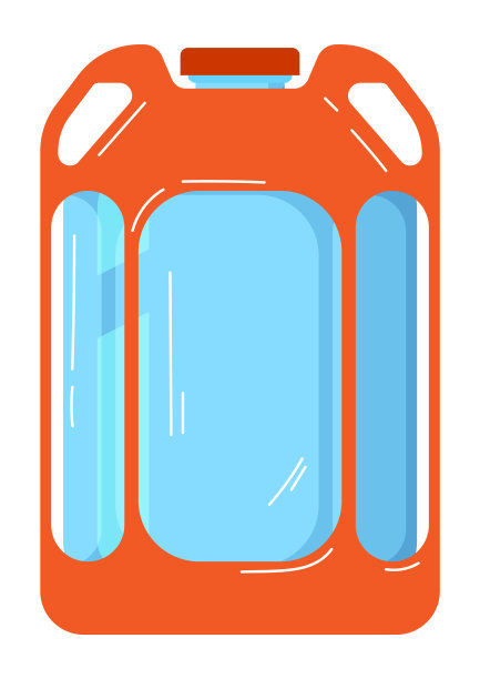 空容器，用罐体隔离在白色，油箱，存储设备，设计，平面风格矢量插图。图片下载