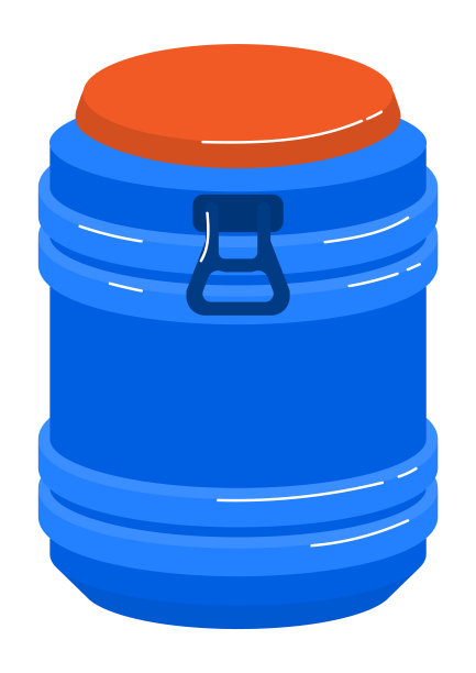 空容器，用罐体隔离在白色，油箱，存储设备，设计，平面风格矢量插图。图片下载