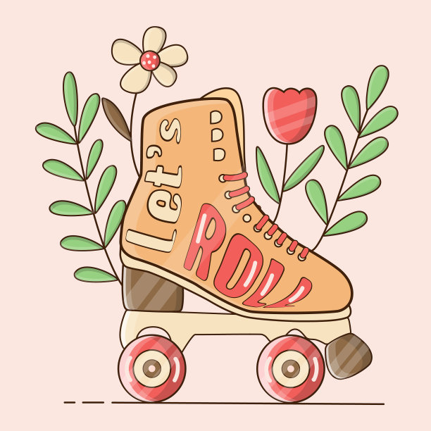 复古风格的滚轴，让我们滚字。图片下载