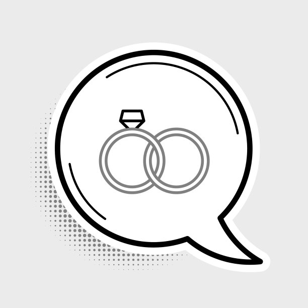 线婚戒图标孤立在灰色图片下载