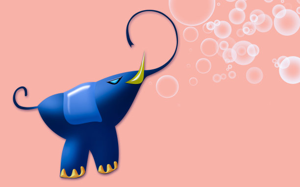 蓝色的大象。图片下载