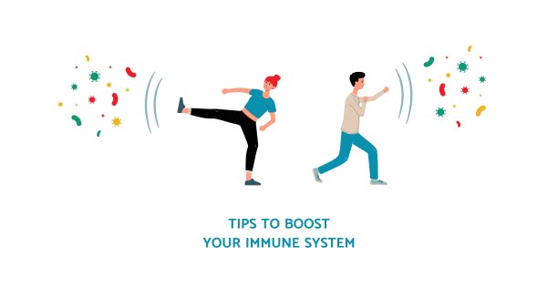 提示增强免疫系统与卡通人物矢量插图隔离。图片下载