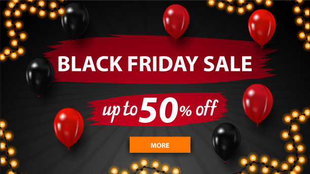 黑色星期五大减价的黑色横幅图片下载