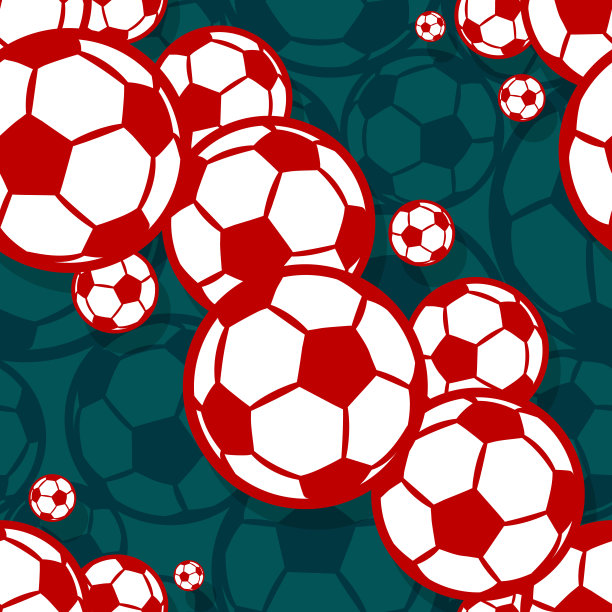 无缝模式与足球足球矢量数字纸设计图片下载