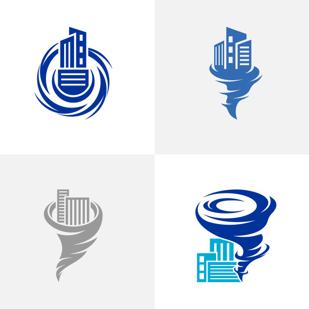 设置城市与龙卷风标志模板创意图片下载