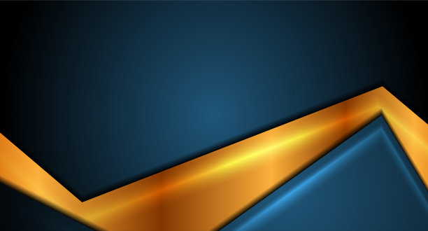 蓝色和金色平滑抽象背景图片下载