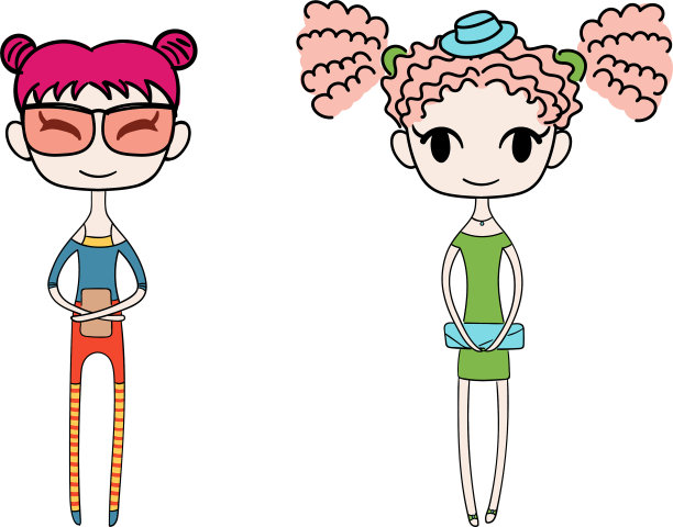 可爱的时尚女孩图片下载