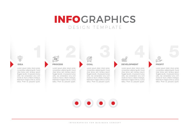 信息图表设计有5个选项或步骤。图片下载